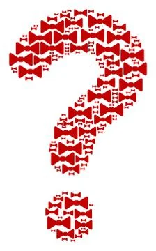 Question Mark Collage of Bow Tie Icons Stock Illustration