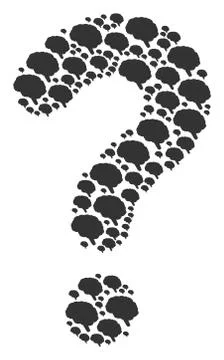Question Mark Collage of Brain Icons Stock Illustration
