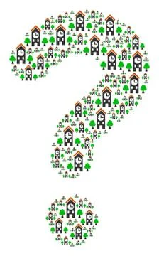 Question Mark Collage of Clock Tower Icons Ilustración de archivo