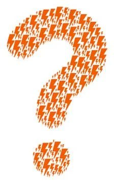 Question Mark Collage of Electric Strike Icons 스톡 일러스트