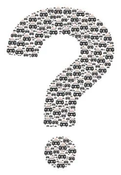 Question Mark Collage of Emergency Car Icons Stock Illustration