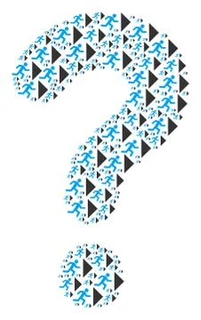 Question Mark Collage of Exit Direction Icons Illustrazione stock