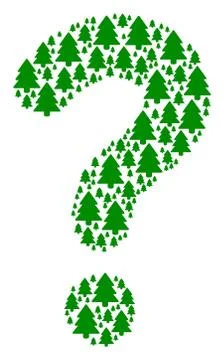 Question Mark Collage of Fir-Tree Icons Illustrazione stock