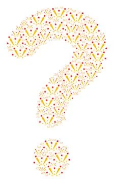 Question Mark Collage of Fireworks Explosion Icons Stock Illustration