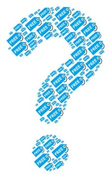 Question Mark Collage of Free Tag Icons Stock Illustration