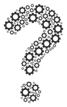 Question Mark Collage of Gear Icons 스톡 일러스트