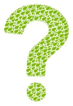 Question Mark Collage of Herbal Leaf Icons Stock Illustration
