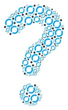 Question Mark Collage of Node Link Icons Stock Illustration