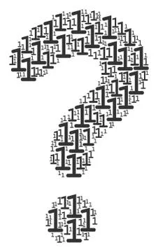 Question Mark Collage of One Digit Icons Stock Illustration