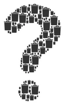 Question Mark Collage of Trash Bin Icons Stock Illustration
