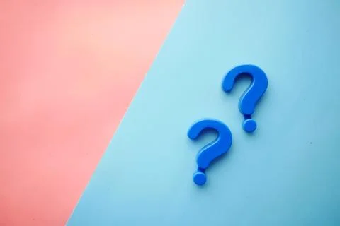 Question mark on a color background with copy space Stock Photos