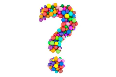 Question mark from colored balls, 3D rendering Stockillustratie