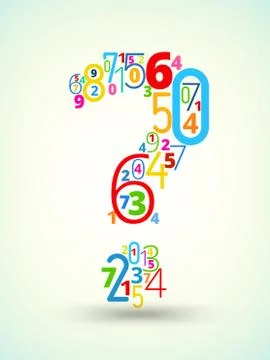 Question mark , colored font from numbers Stock-Illustration