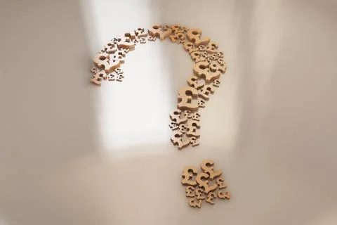 Question mark composed of pounds, economic doubt Stock Illustration