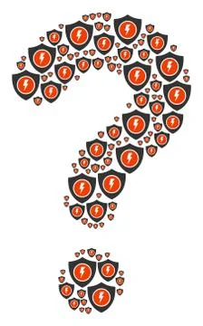 Question Mark Composition of Electric Guard Icons Stock Illustration