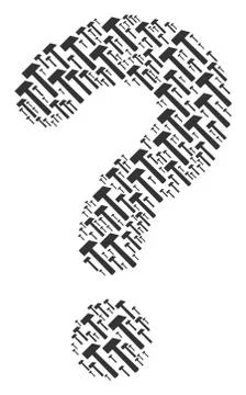 Question Mark Composition of Hammer Icons Stock Illustration