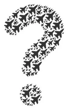 Question Mark Composition of Jet Fighter Icons 스톡 일러스트