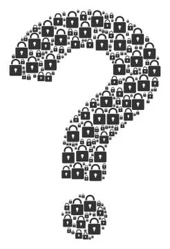Question Mark Composition of Lock Icons 스톡 일러스트