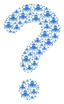 Question Mark Composition of Octopus Icons Illustrazione stock
