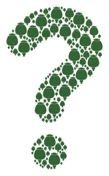 Question Mark Composition of Opium Poppy Icons 스톡 일러스트