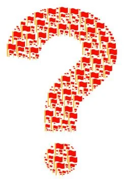 Question Mark Composition of Waving Flag Icons Illustrazione stock