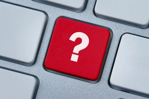 Question mark at the computer key Stock Photos