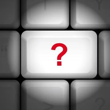 Question mark with computer keyboard Illustrazione stock