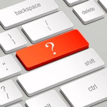 Question mark with computer keyboard Illustrazione stock