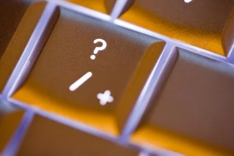 Question mark on computer keyboard Stock Photos