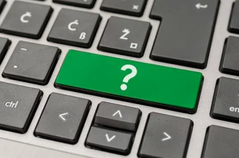 Question mark on computer keyboard Stock Photos
