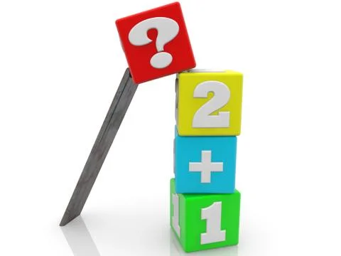 Question mark concept with numbers on cubes Stock Illustration