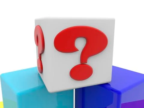 Question mark concept on toy cubes Stock Illustration