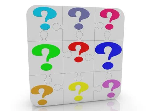 Question mark concept on white puzzle Stock Illustration