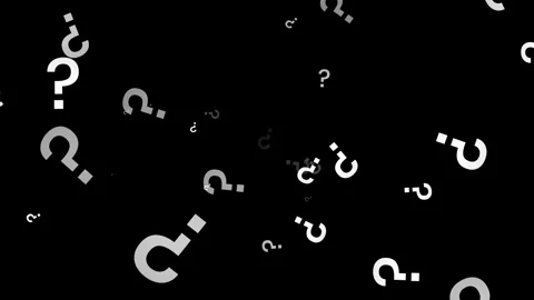 Question Mark Confusion Concept Animation on Black Background Video stock 330726054