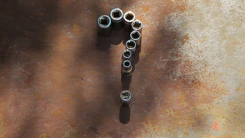 question mark construction tool metal ru... | Stock Video | Pond5