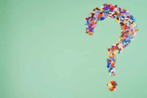 Question mark of constructor blocks. Stock Photos