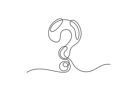 Question mark continuous line one line drawing isolated on white background.. Stock Illustration