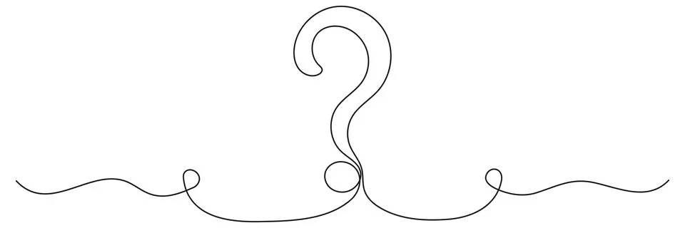 Question mark continuous one line drawing. Stock Illustration