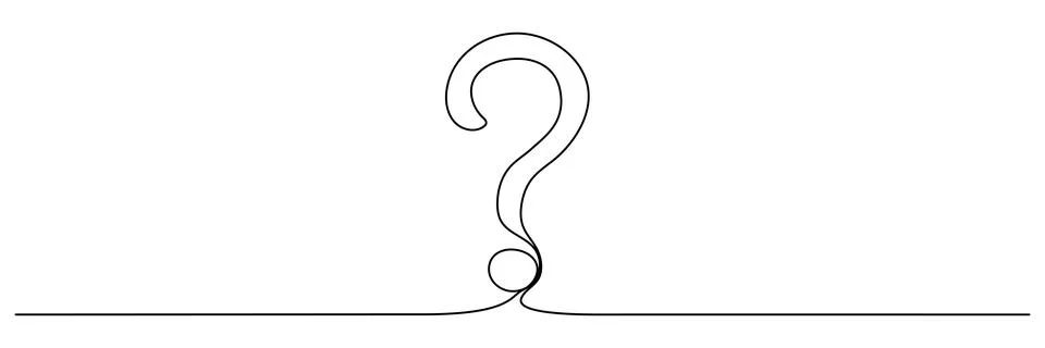 Question mark continuous one line drawing. Stock Illustration