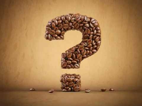 Question mark created from coffee beans. Stock Illustration