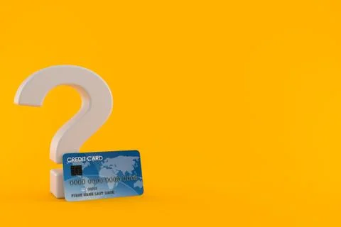 Question mark with credit card Stock Illustration