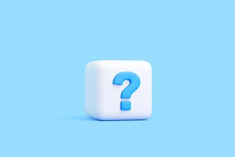 Question Mark Cube Help and Information Icon 스톡 일러스트
