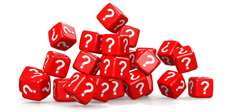 Question mark cubes isolated on white background Stock Illustration