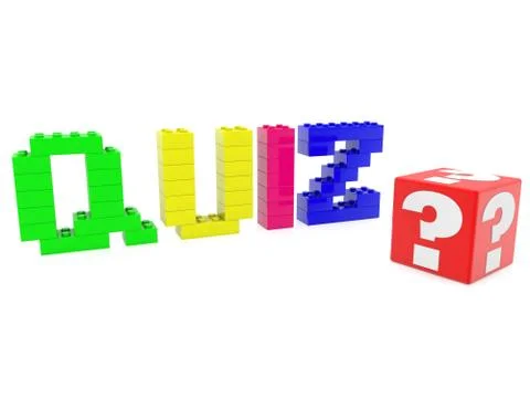 Question mark on cubes with quiz concept Stock Illustration
