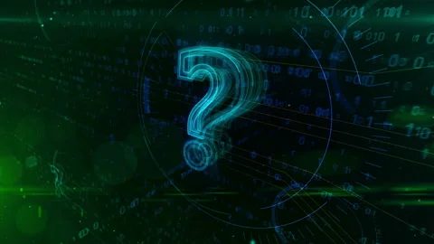 Question mark on cyber background | Stock Video | Pond5