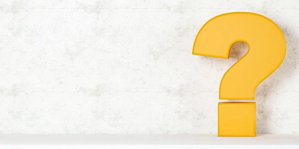 Question mark. Decision and problem, help and solution concept. Big yellow .. Stock Photos