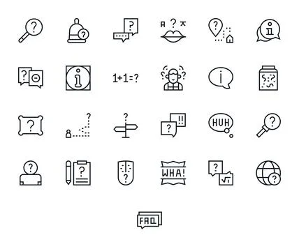 Question Mark Detail Enhanced Vector Set with 25 High Resolution Regular Li.. Illustrazione stock
