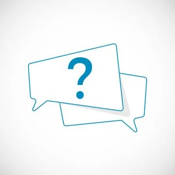 Question Mark Doodle. Question Mark as Blue Speech Bubble Web Icon. Element o Stock Illustration