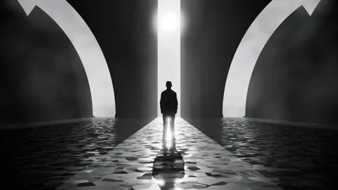 Question mark, doubt, predicament, future direction, goal, aspiration Stock Footage 313859293