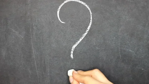 Question mark drawn in chalk on a blackboard. Stock Footage 125805413